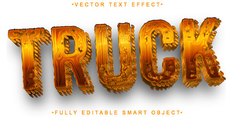 Poster - Worn Orange Truck Vector Fully Editable Smart Object Text Effect