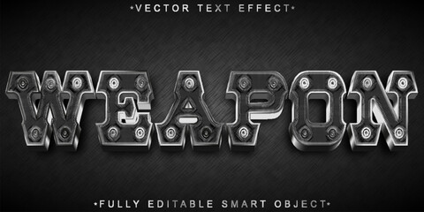 Poster - Weapon Bullet Gun Vector Fully Editable Smart Object Text Effect