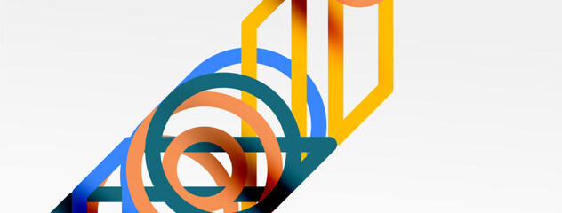 Aufkleber - Abstract background - colorful circle lines technology or business digital template
