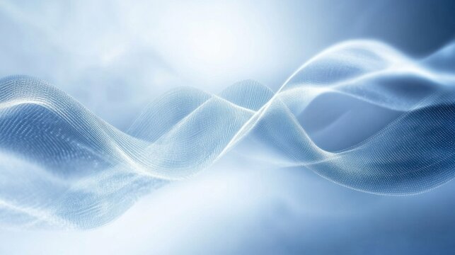 Abstract waves of data points and lines in blue tones, illustrating digital communication in business