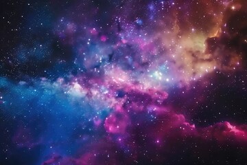 Wall Mural - a cosmic landscape of nebulae and stars