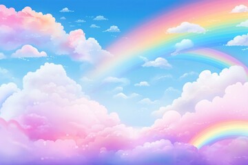 Wall Mural - Rainbow background outdoors.