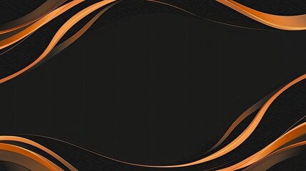 Abstract wave pattern design in orange and black on a dark background.