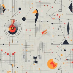 Poster - an abstract pattern showcasing intricate mathematical designs with geometric shapes and vibrant colo