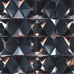 Aufkleber - Futuristic metallic reflective pattern featuring intricate triangular designs in a seamless arrangement