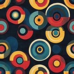 Poster - Vibrant concentric circles create an eye-catching pattern showcasing colorful design against a dark background