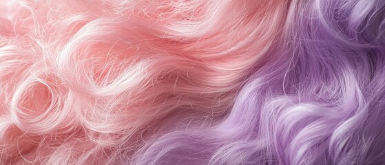 Sticker - A pink and purple hair strand with a purple and pink streak