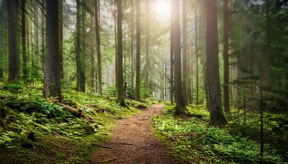 atmospheric forest trail background nature photography