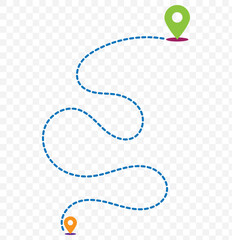 Poster - Flat icon set of location and map pins. EPS 10.