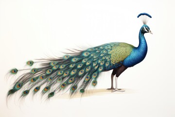 Poster - Peacock drawing animal bird.