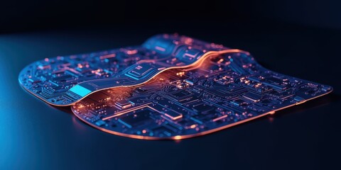 Poster - Vibrant Circuit Board with Intricate Design and Patterns