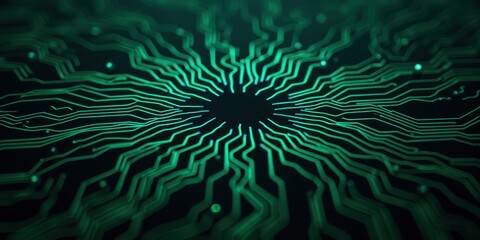 Poster - Organic Circuit Board Design with Intricate Patterns