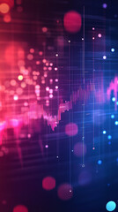 Poster - Futuristic glowing lines forming a graph on a technology-themed abstract background, perfect for finance and tech topics