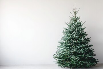 Minimalistic Christmas tree in an empty room