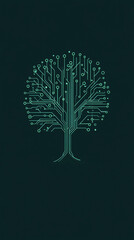 Aufkleber - Artificial intelligence, big data, and the internet of things represented by circuit board branches on an electronic tree
