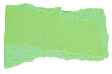Poster - Isolated cut out torn piece of blank green paper note cardboard with texture and copy space for text, transparent png background design element
