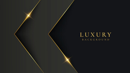 Leinwandbilder - Abstract black and gold lines luxury background