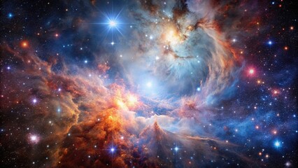 Wall Mural - Star-forming region in a distant galaxy with intense radiation, interstellar medium, planetary systems