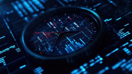 Poster - Digital Compass with Analytics Data Displayed