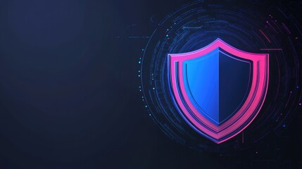 Poster - Bright Shield with Digital Background Design