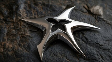 Poster - Metallic Star Design on Stone Background