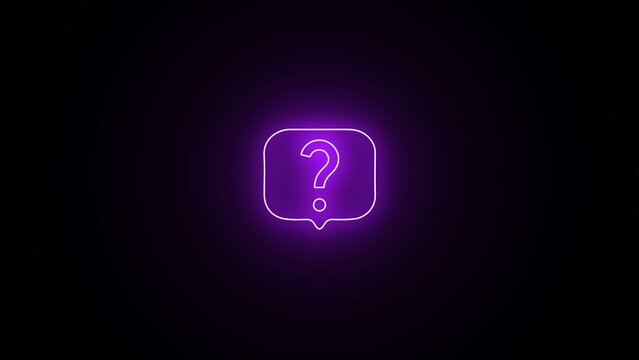 .Neon Glowing Question Mark: A Vibrant Symbol of Curiosity, Solutions & Marketing Ideas. Modern, Trendy, Abstract Design for Business & Urban Communication