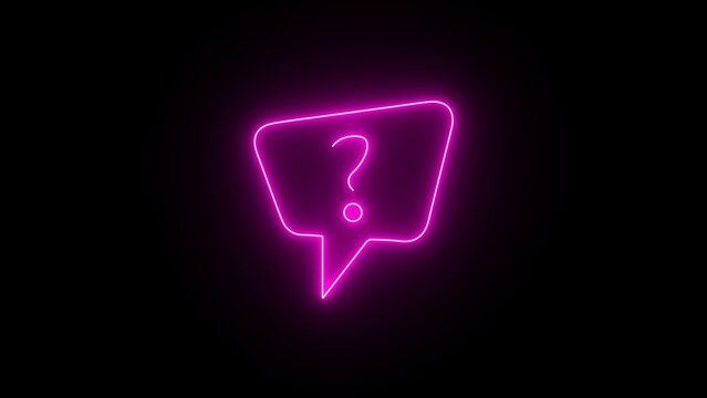 Neon blue question mark on a neon question mark hanging from a string, Glowing Question Mark: A Vibrant Symbol of Curiosity, Solutions & Marketing Ideas. Modern, Trendy, Abstract Design for Business