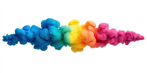 Wall Mural - Abstract Rainbow Ink Swirl in Water on White Background