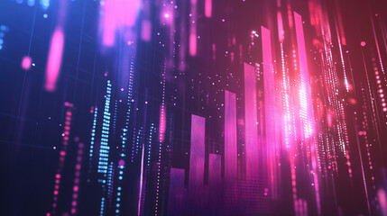 Aufkleber - Abstract technology background with glowing lines and particles representing data flowing