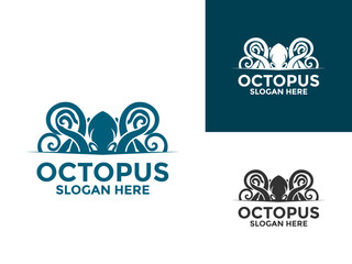 octopus logo design vector icon, octopus squid logo design template