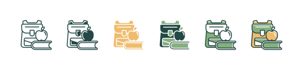 Leinwandbilder - school stationery tool student supply icon set education learning equipment signs illustration for web and app