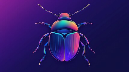 Eye-catching beetle logo design showcasing simple illustration style image