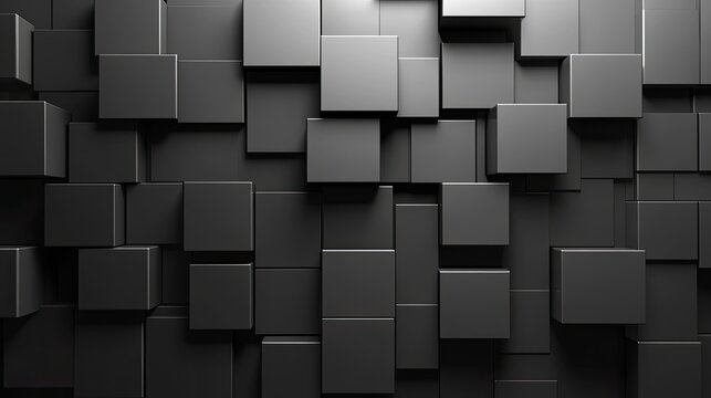 Cool gray monochrome 3D cubes forming a sleek, modern backdrop with space for text or product displays in the center.