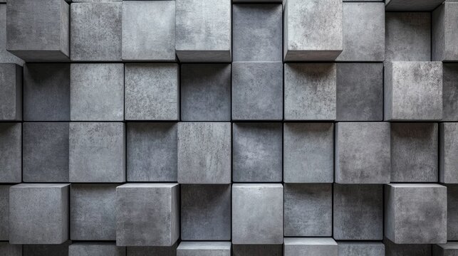 Elegant gray 3D cubes offering a stylish and textured background, leaving space for product placement or text.