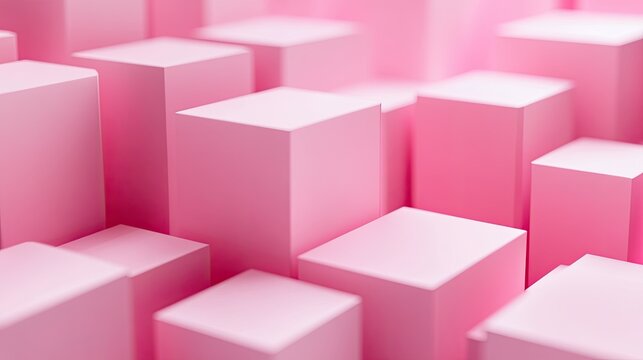 Pink-toned 3D cubes creating depth and texture, with a clear central space for text or product displays, ideal for marketing visuals.