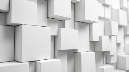 Poster - White 3D cubes creating a textured yet minimalistic backdrop, ideal for clean, professional product presentations.