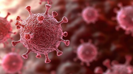 Poster - Fractal Imagery of a Virus Cell Surrounded by Healthy Cells