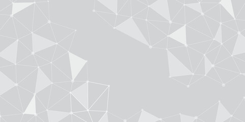 Fototapete - Abstract geometric background with connecting dots and lines with low poly triangle shapes. Polygonal Mesh Background Vector design digital technology concept Global network connection data structure.