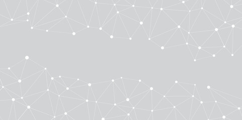 Aufkleber - Abstract geometric background with connecting dots and lines with low poly triangle shapes. Polygonal Mesh Background Vector design digital technology concept Global network connection data structure.