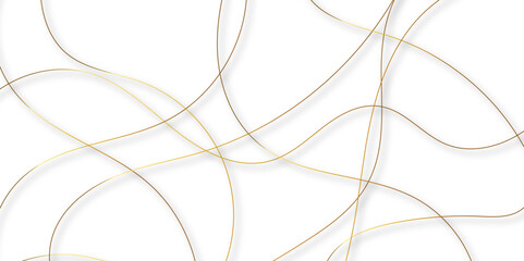 Fototapete - white abstract background with golden diagonal lines and shadows. modern random pattern line stroke 