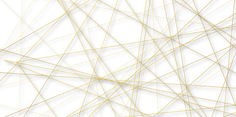 Fototapete - white abstract background with golden diagonal lines and shadows. modern random pattern line stroke 