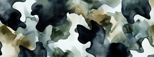 Poster - Abstract watercolor shapes in earthy tones a unique artistic expression