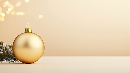 Aufkleber - Elegant golden Christmas ornament on soft blurred lights background : Generative AI