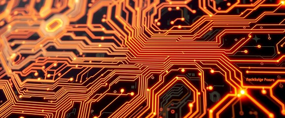 Poster - An abstract circuit board wallpaper with intricate patterns and glowing lines, representing the backbone of modern technology.