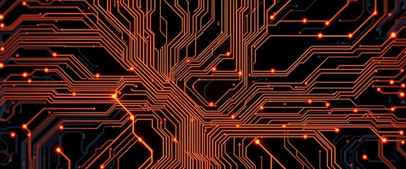 Poster - An abstract circuit board wallpaper with intricate patterns and glowing lines, representing the backbone of modern technology.