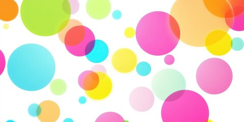 Poster - Colorful Abstract Circles on White Background