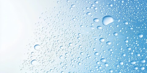 Poster - water droplets on glass surface with light background