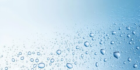 Poster - Water Droplets on Soft Blue Background