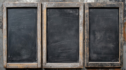 Vintage Wooden Framed Blackboards with Chalkboard Surfaces for Rustic Decor and Message Bo