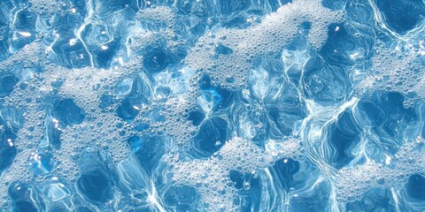 Poster - clear water surface with bubbles and reflections